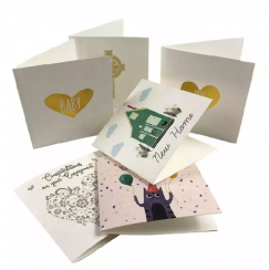 Wholesale Fancy Texture Paper Gold Foil Handwring Greeting Cards 4000pcs