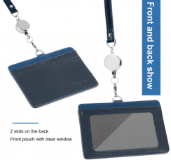 ID Badge Holder With 1 Clear ID Window And 2 Cards Slots Horizontal And Vertical 100 Packs