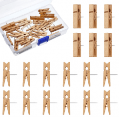 50 Pieces Wooden Push Pin Clips Sale with 10 Box